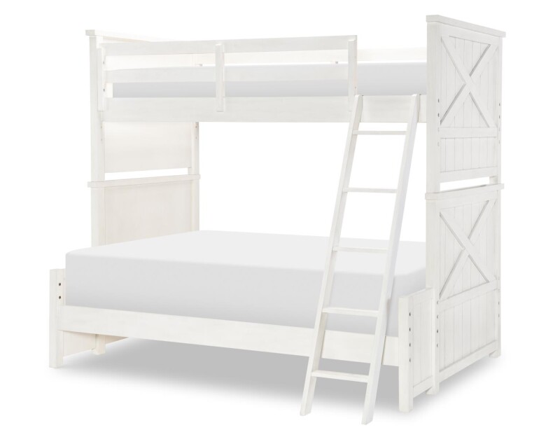 1861 Flatiron LK Complete Twin Over Full Bunk Bed White Finish 18618140K