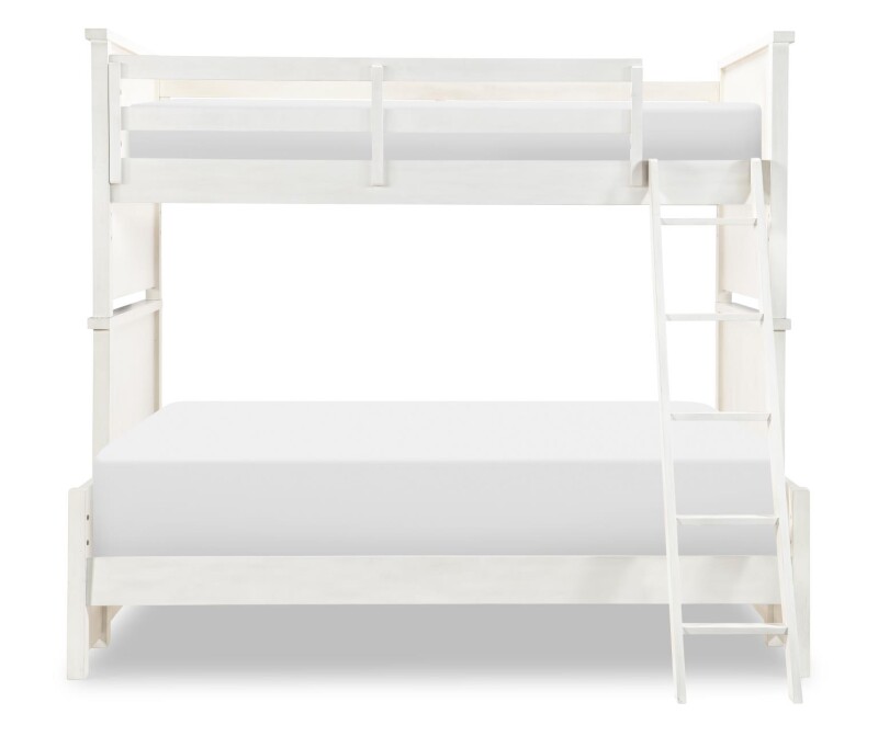 1861 Flatiron LK Complete Twin Over Full Bunk Bed White Finish 18618140K