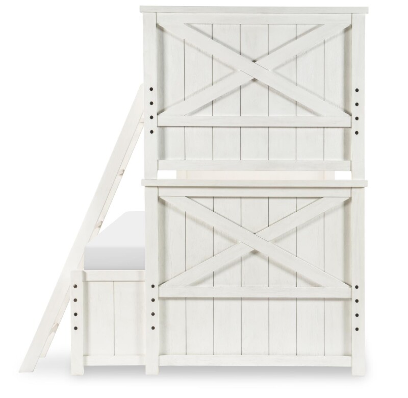 1861 Flatiron LK Complete Twin Over Full Bunk Bed White Finish 18618140K