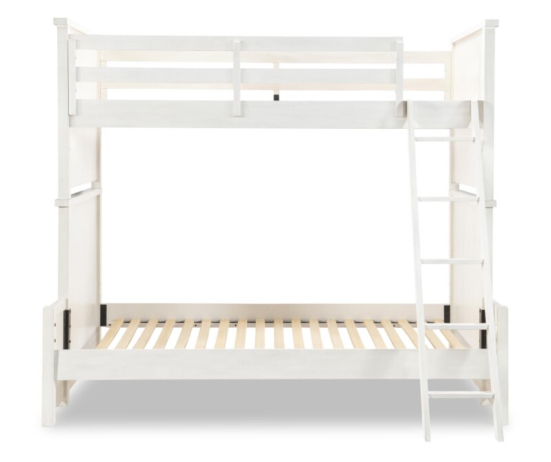 1861 Flatiron LK Complete Twin Over Full Bunk Bed White Finish 18618140K
