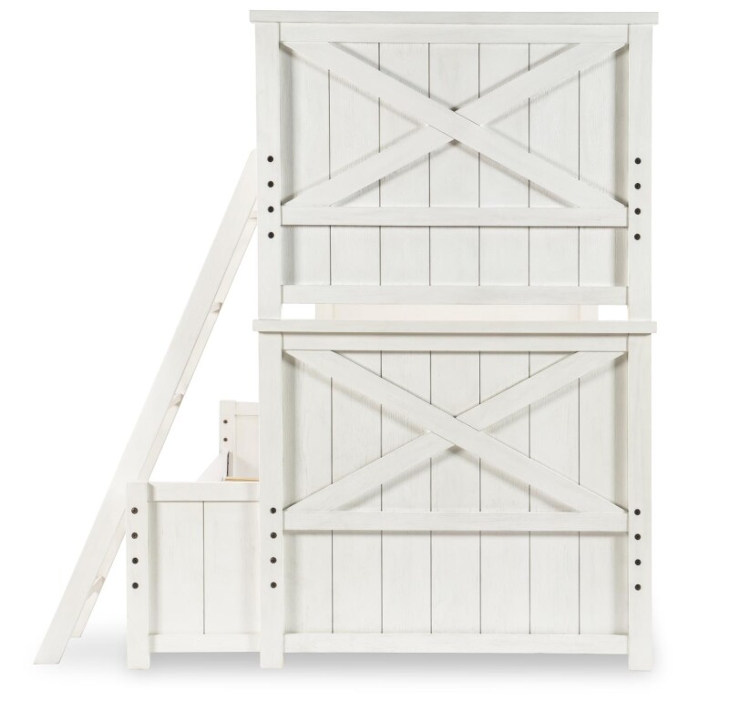 1861 Flatiron LK Complete Twin Over Full Bunk Bed White Finish 18618140K