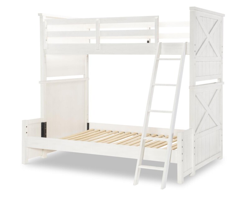 1861 Flatiron LK Complete Twin Over Full Bunk Bed White Finish 18618140K