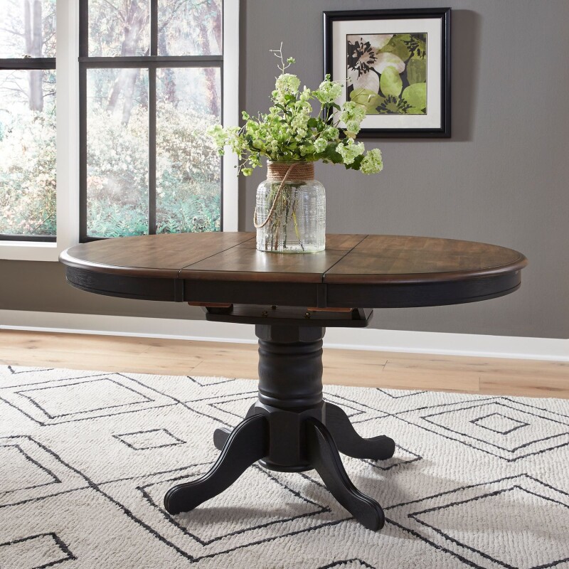 Carolina Crossing Pedestal Table Set- Black 186BCDPED