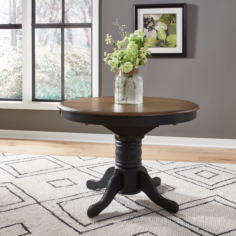 Carolina Crossing Pedestal Table Set- Black 186BCDPED