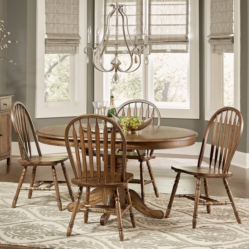 Carolina Crossing 5 Piece Pedestal Table Set 186CD5PDS