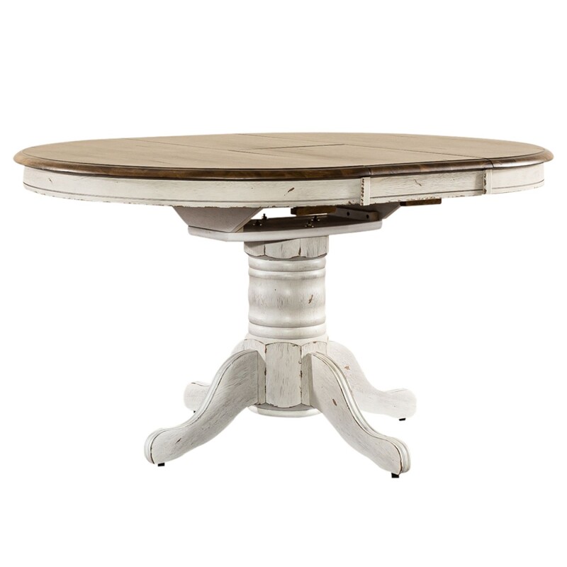 Carolina Crossing Pedestal Table Set- White 186WCDPED