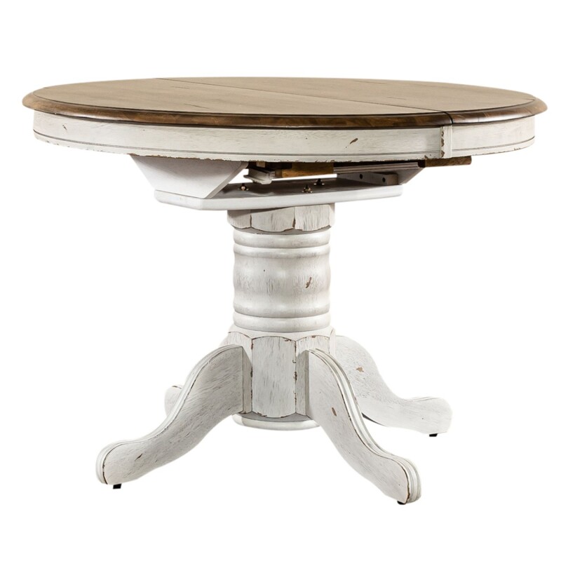 Carolina Crossing Pedestal Table Set- White 186WCDPED