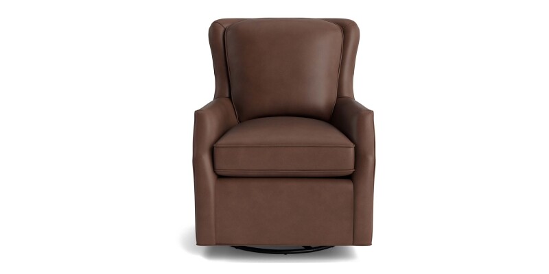 Kent Leather Slope Arm Swivel Chair 195105L58