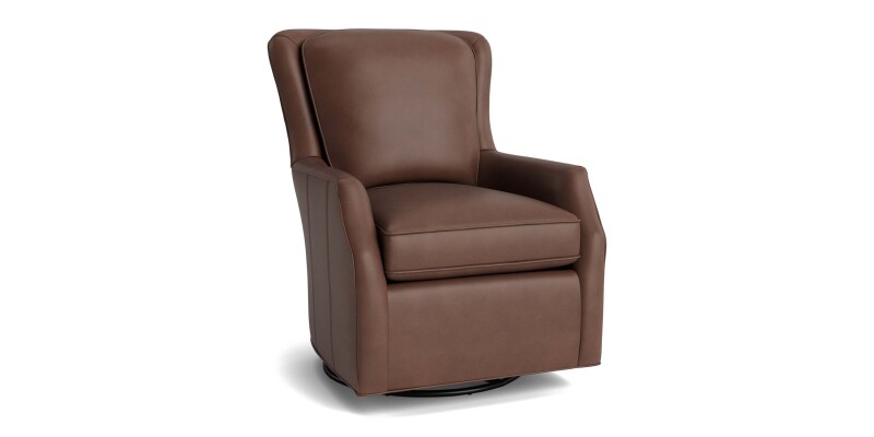 Kent Leather Slope Arm Swivel Chair 195105L59