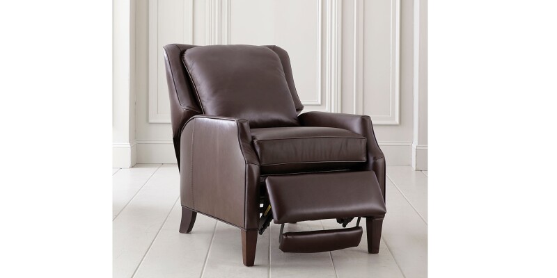 Kent Leather Slope Arm Manual Recliner 19513L53