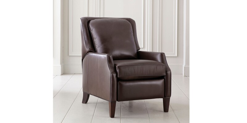 Kent Leather Slope Arm Manual Recliner 19513L58