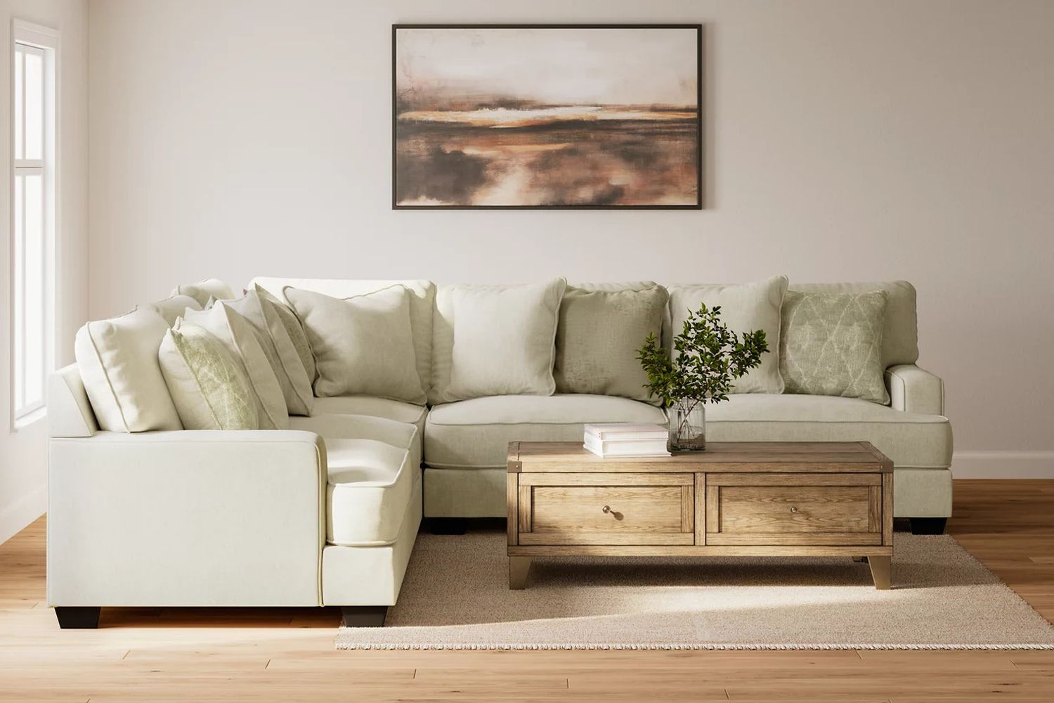 Rawcliffe 3-Piece Sectional In Parchment 19604S1