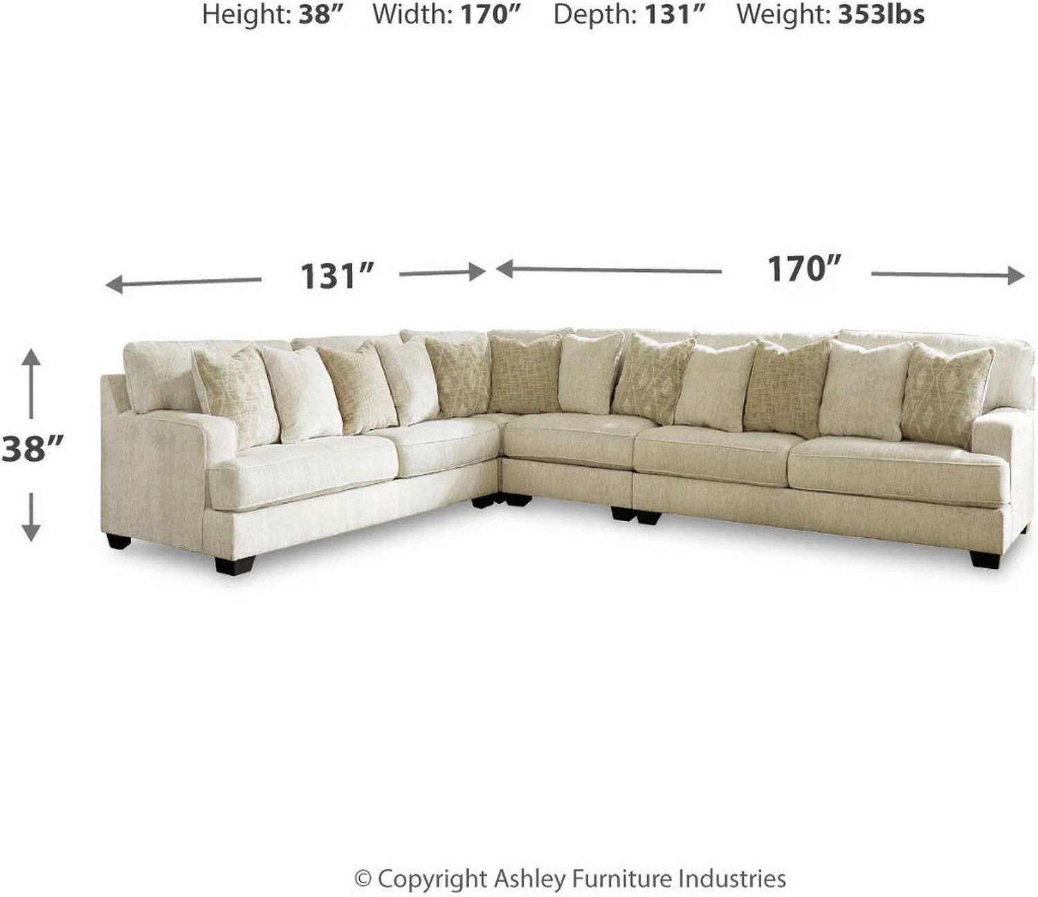 Rawcliffe 4-Piece Sectional In Parchment 19604S2