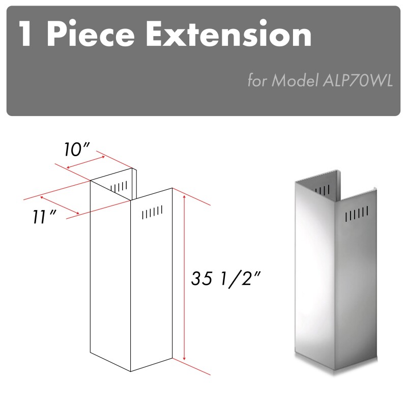 1-36" Chimney Extension for 9 ft. to 10 ft. Ceilings 1PCEXTALP70WL