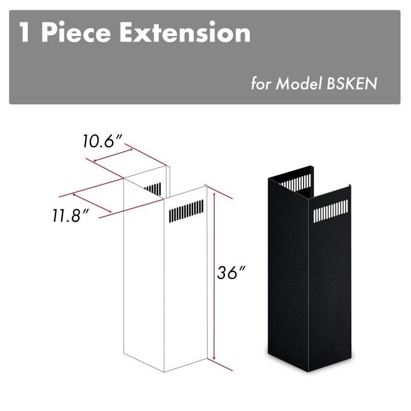 1-36" Chimney Extension for 9 ft. to 10 ft. Ceilings 1PCEXTBSKEN