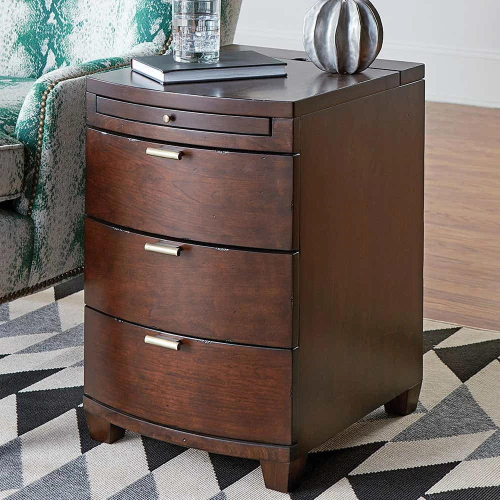 Chairsides Bowfront Chairside Table - Espresso 200026