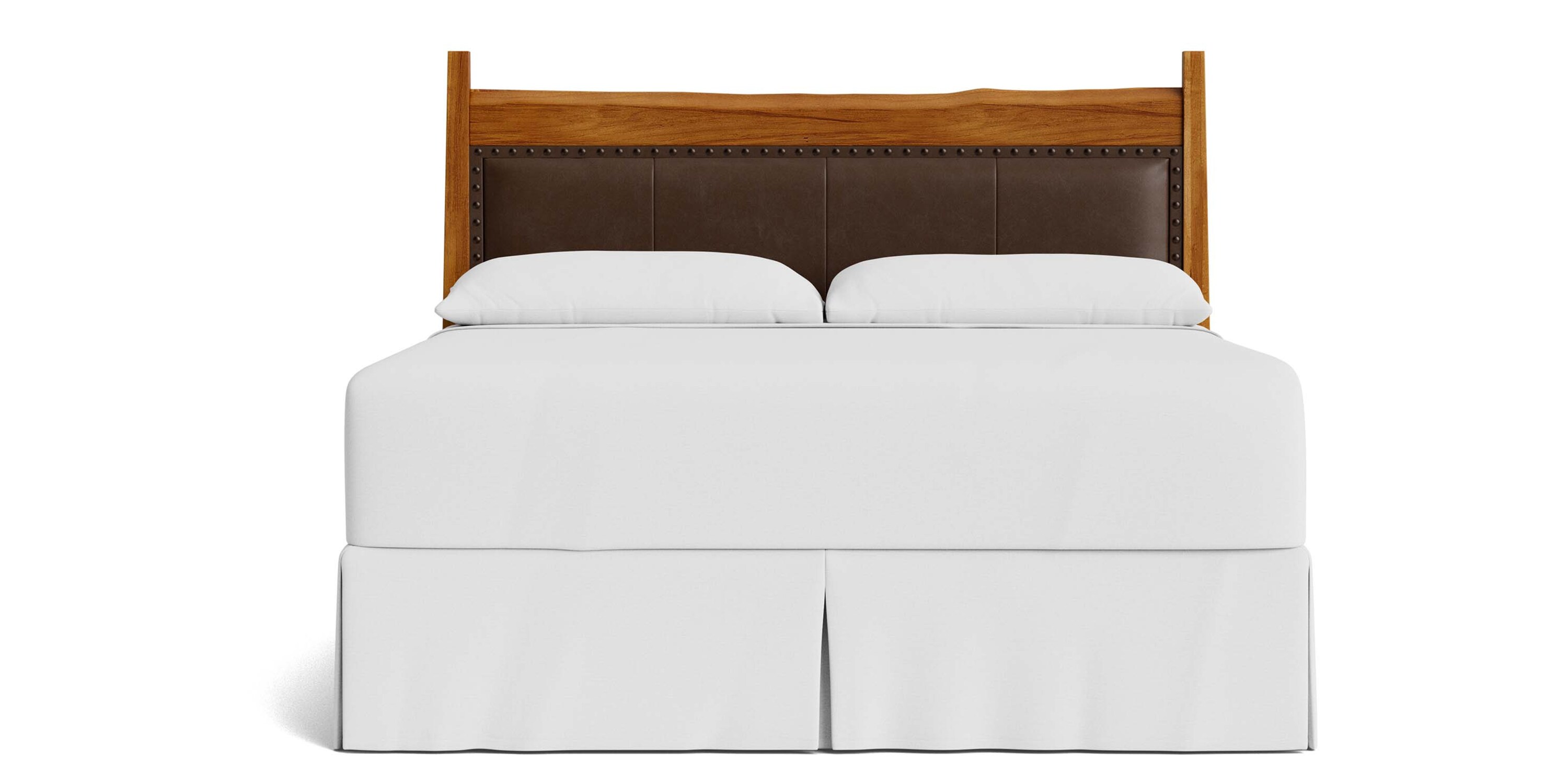 Heritage Live Edge Leather Upholstered Bed 2015H163L52
