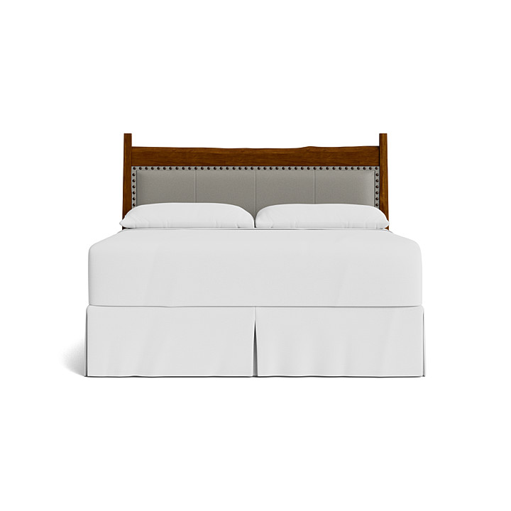 Heritage Live Edge Leather Upholstered Bed 2015H163L54