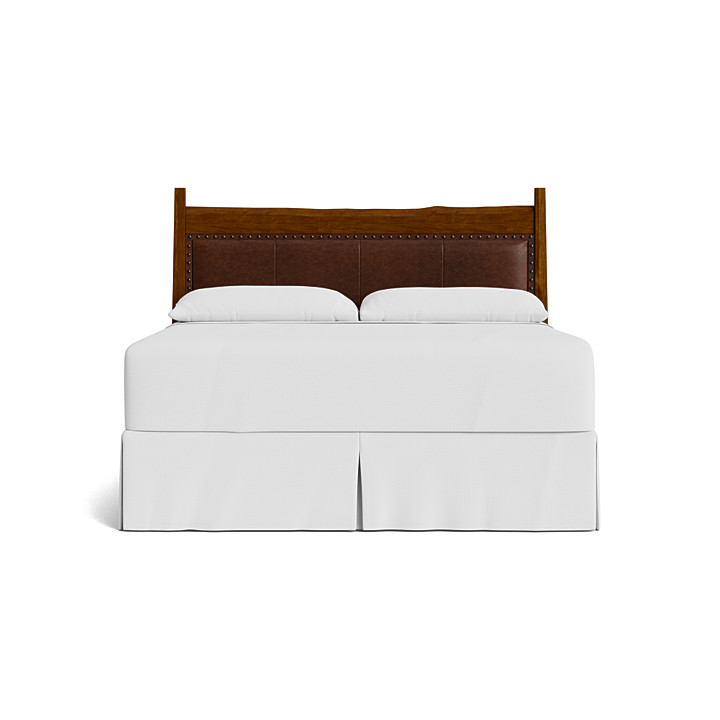 Heritage Live Edge Leather Upholstered Bed 2015H163L55