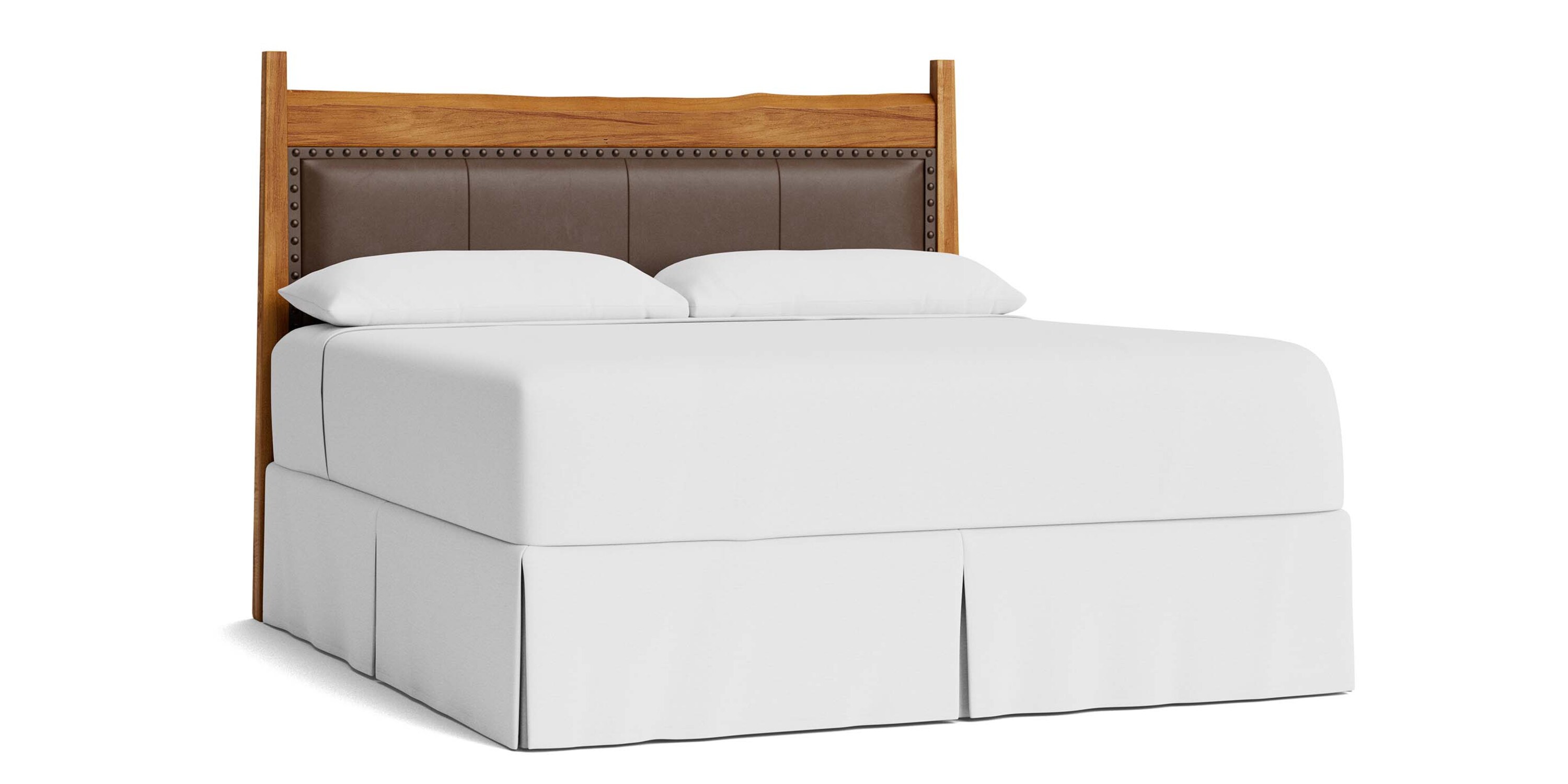 Heritage Live Edge Leather Upholstered Bed 2015H163L55