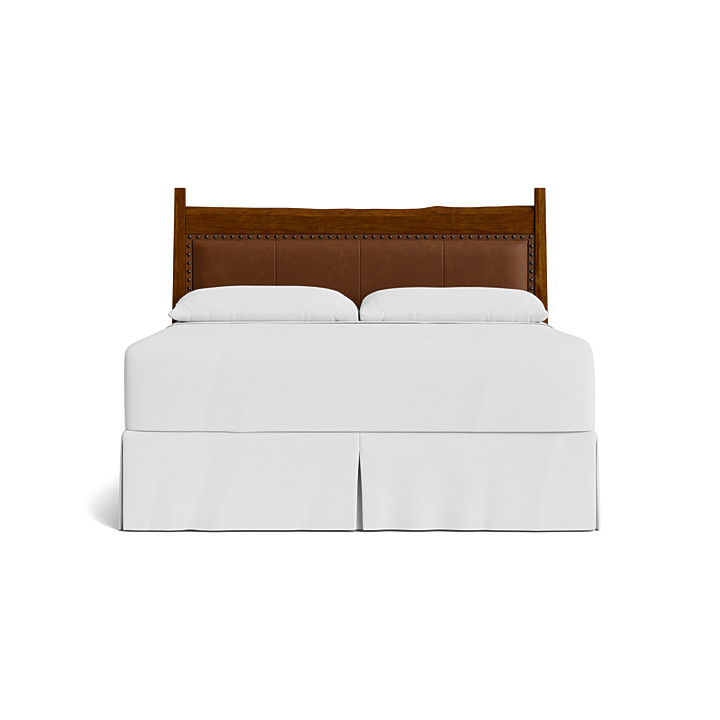 Heritage Live Edge Leather Upholstered Bed 2015H163L56
