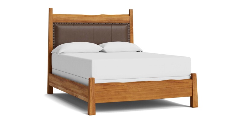 Heritage Live Edge Leather Upholstered Bed 2015K153LLOWKIT58