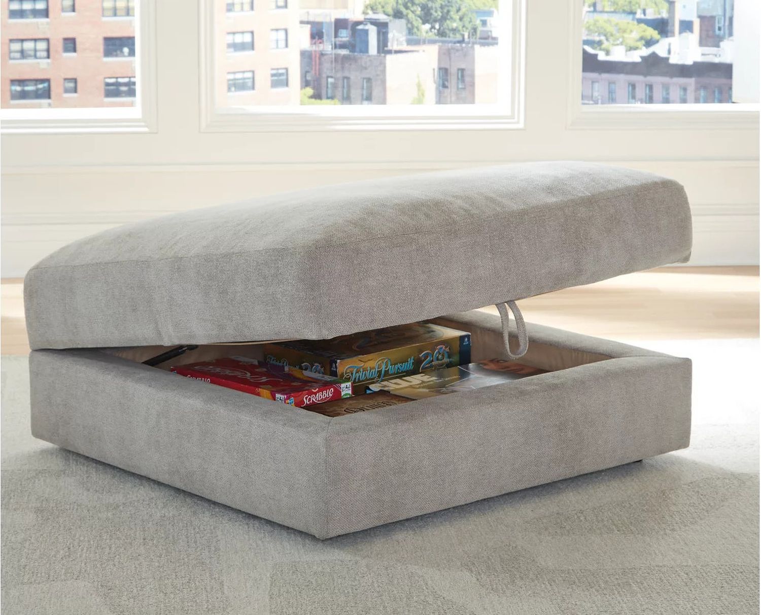 Aslan Court Ottoman With Storage In Pebble 2030511