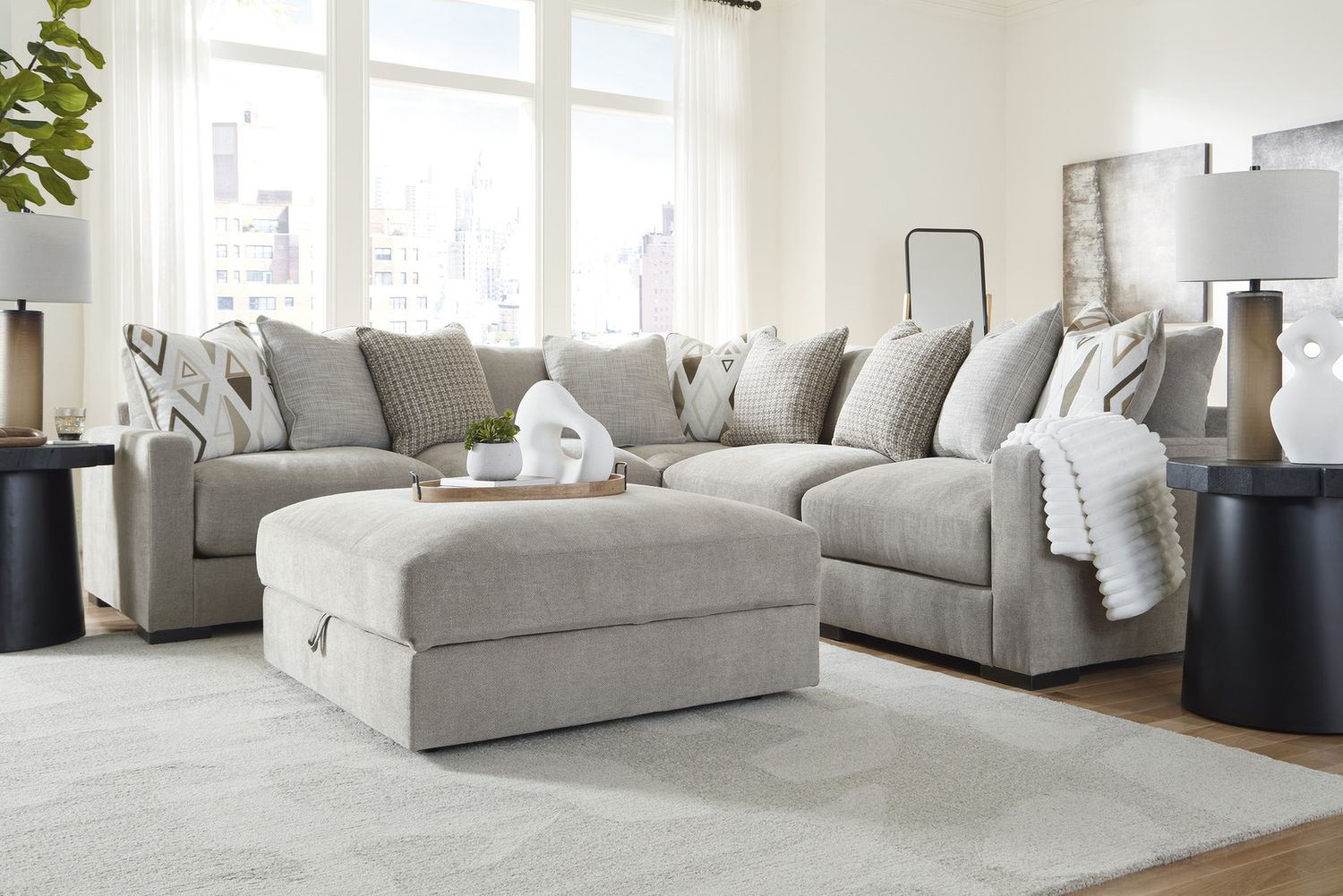 Aslan Court Ottoman With Storage In Pebble 2030511
