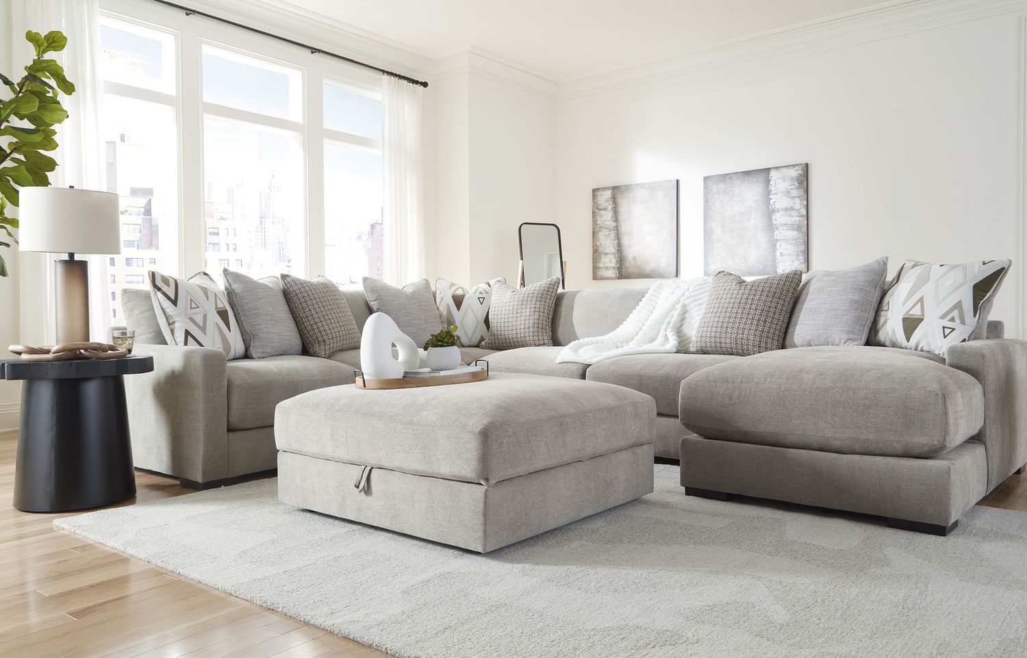 Aslan Court Ottoman With Storage In Pebble 2030511