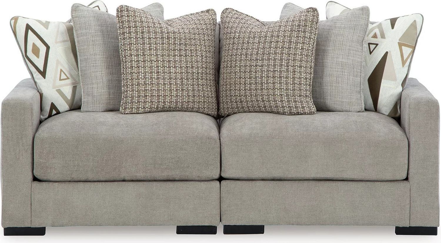 Aslan Court 2-Piece Loveseat Sectional In Pebble 20305S1