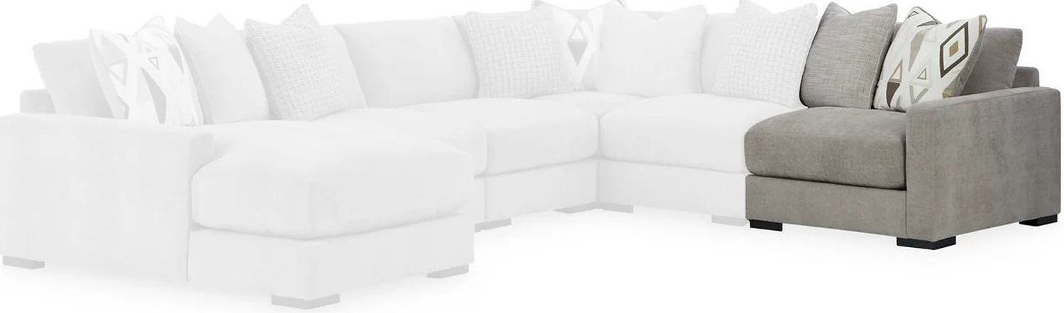 Aslan Court 3-Piece LAF Sofa Sectional with Chaise In Pebble 20305S3