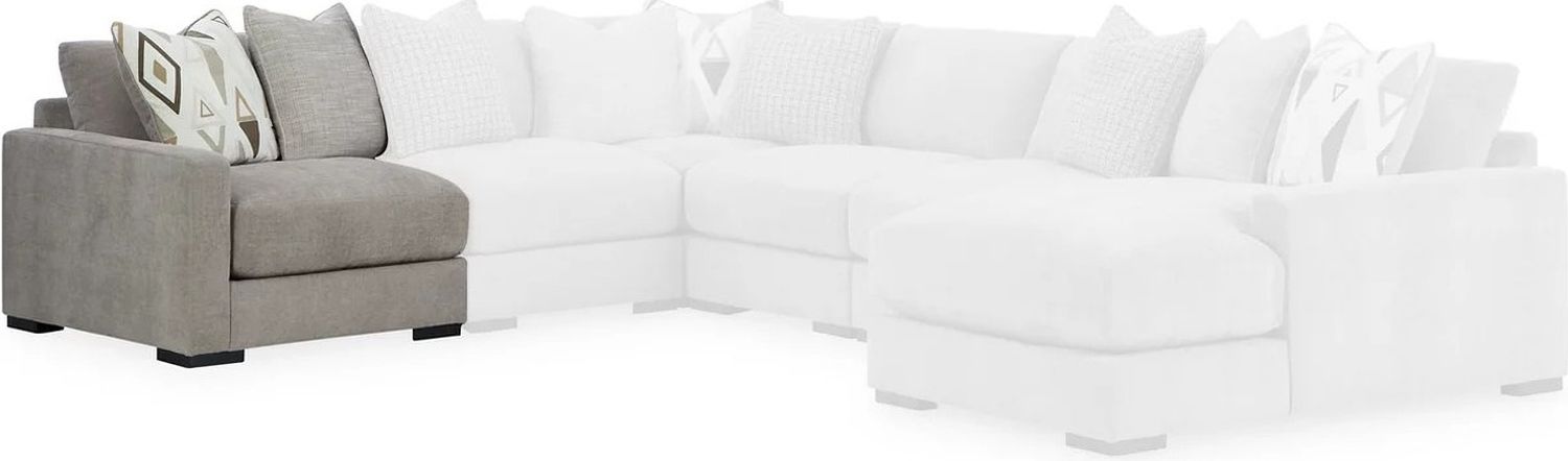 Aslan Court 3-Piece Sofa Sectional with Chaise In Pebble 20305S4