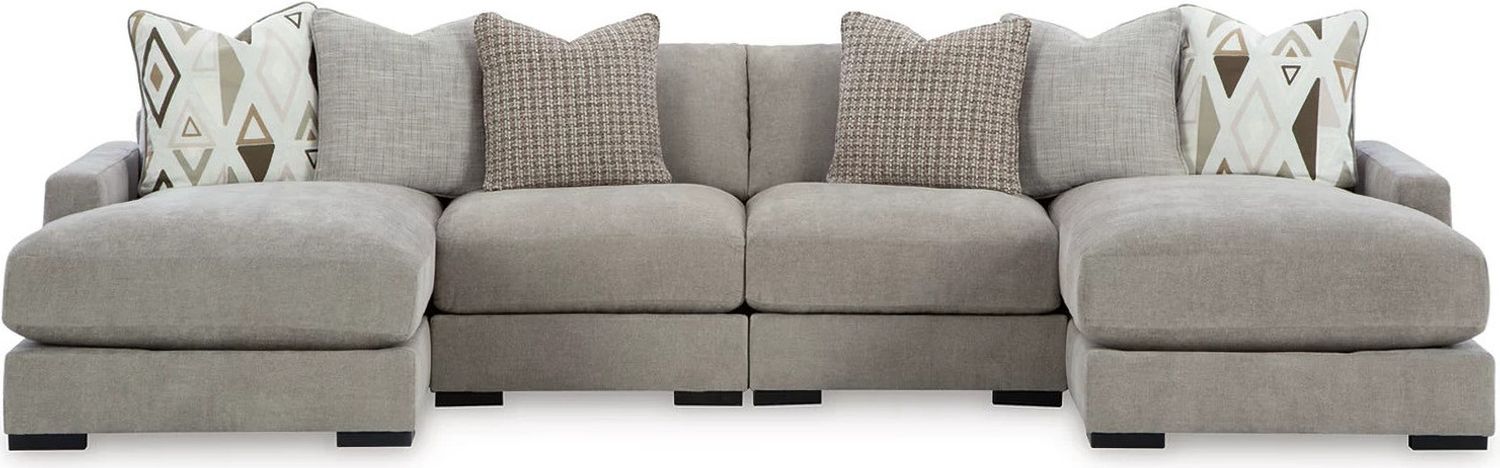 Aslan Court 4-Piece Sofa Pit Sectional In Pebble 20305S5
