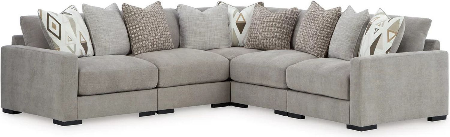 Aslan Court 5-Piece Sectional In Pebble 20305S6