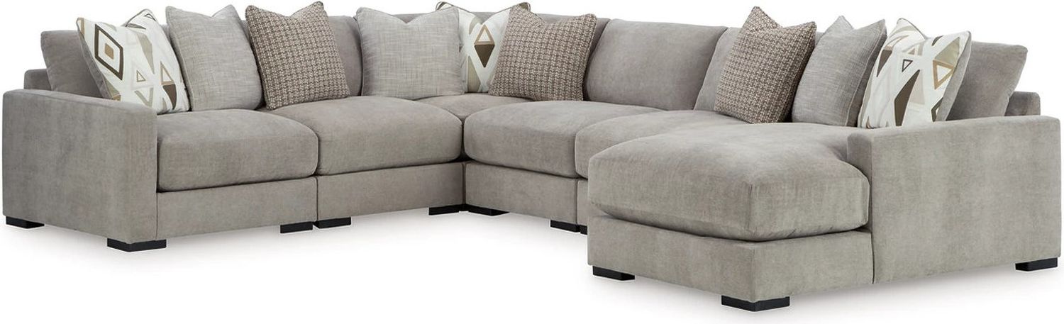 Aslan Court 6-Piece Sectional with Chaise In Pebble 20305S7