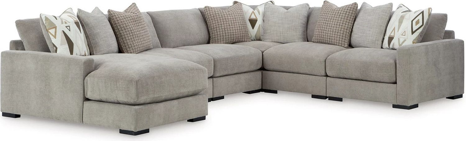 Aslan Court 6-Piece Sectional with Chaise In Pebble 20305S8