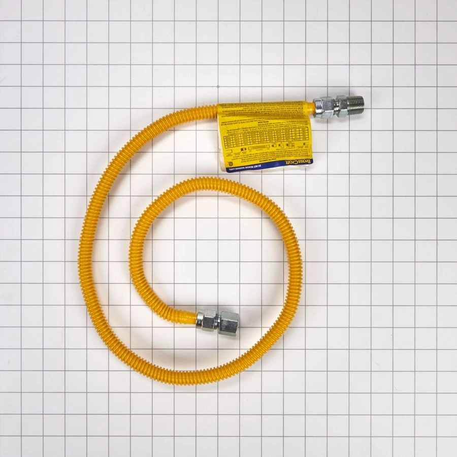 Gas Dryer Connector with 1/2" MIP x 1/2" FIP connector of 1/2" OD and 3/8" ID 20313248A