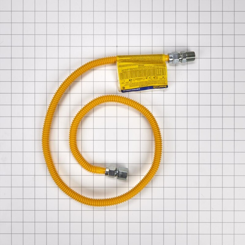 Gas Dryer Connector with 1/2" MIP x 1/2" FIP connector of 1/2" OD and 3/8" ID 20313248A