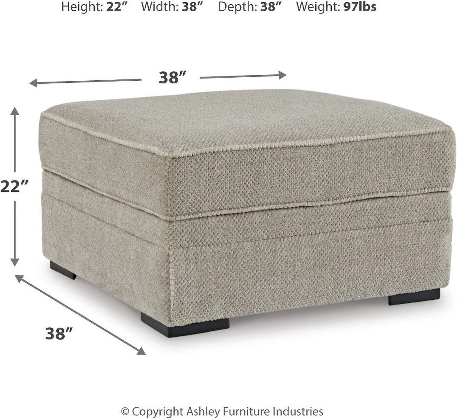 Calnita Ottoman With Storage In Sisal 2050211