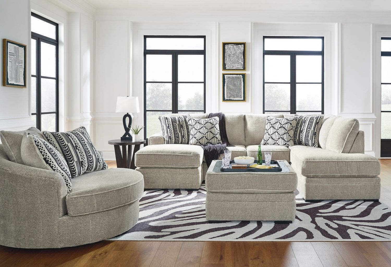 Calnita Ottoman With Storage In Sisal 2050211