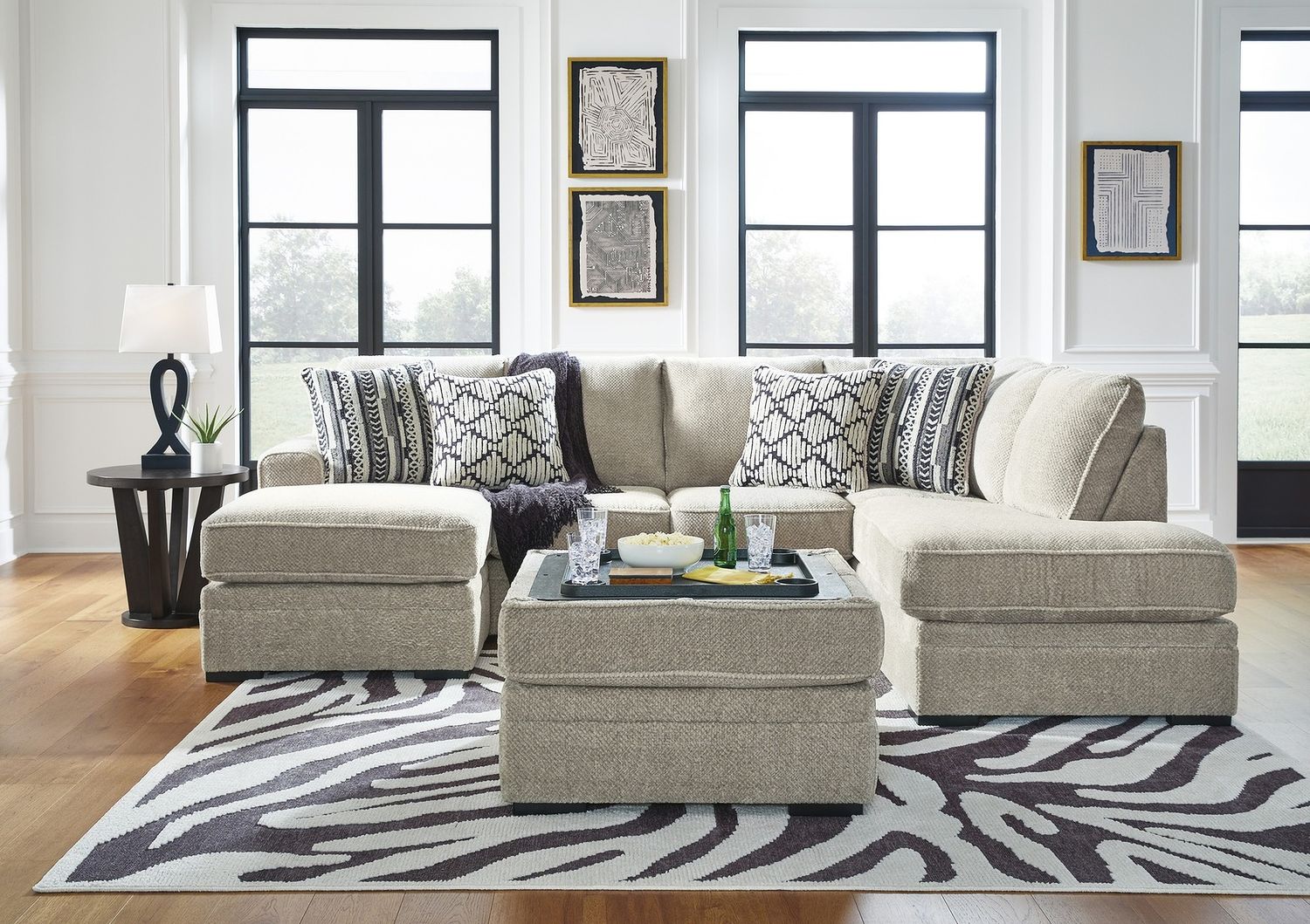 Calnita Ottoman With Storage In Sisal 2050211