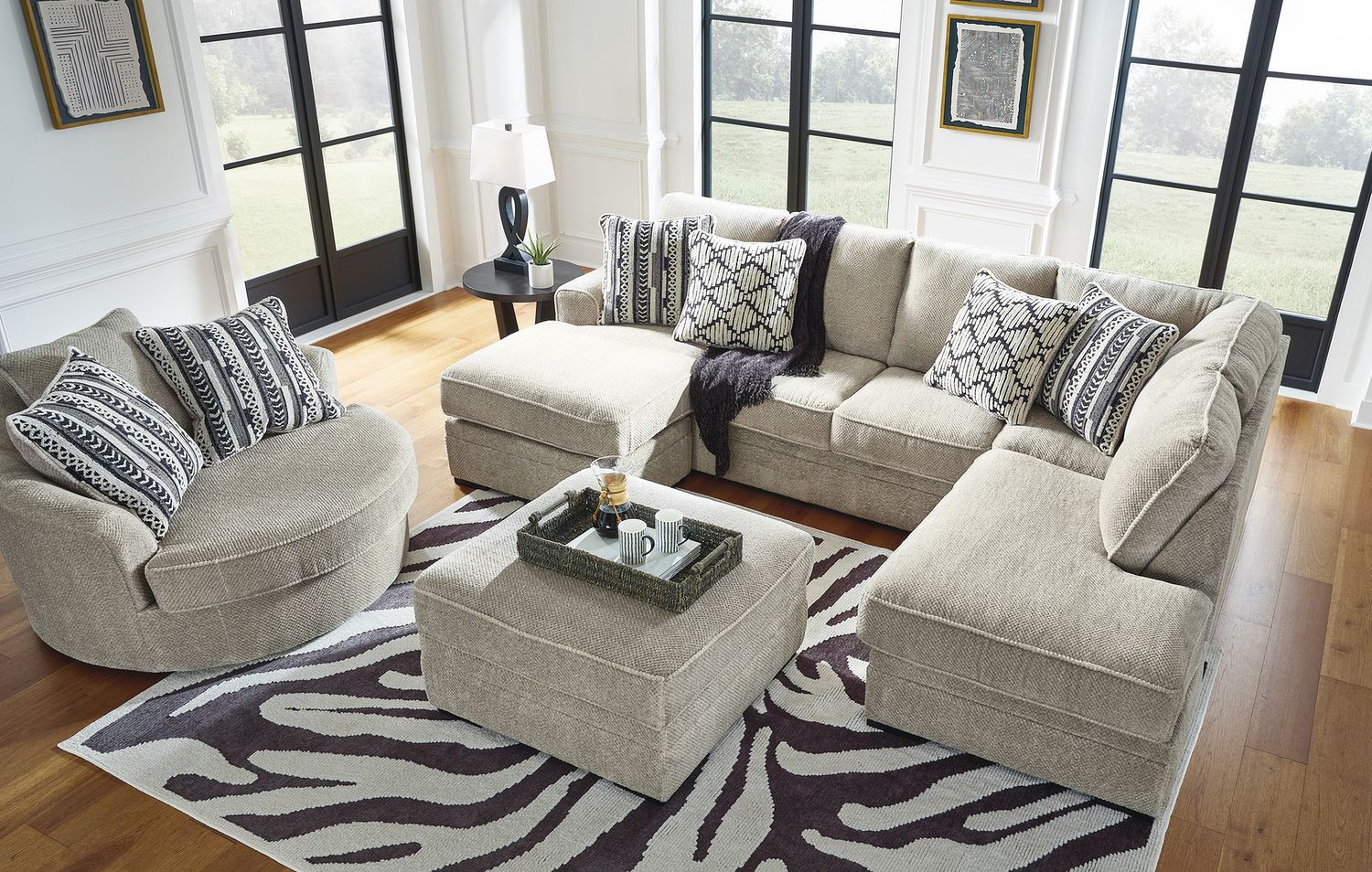 Calnita Ottoman With Storage In Sisal 2050211