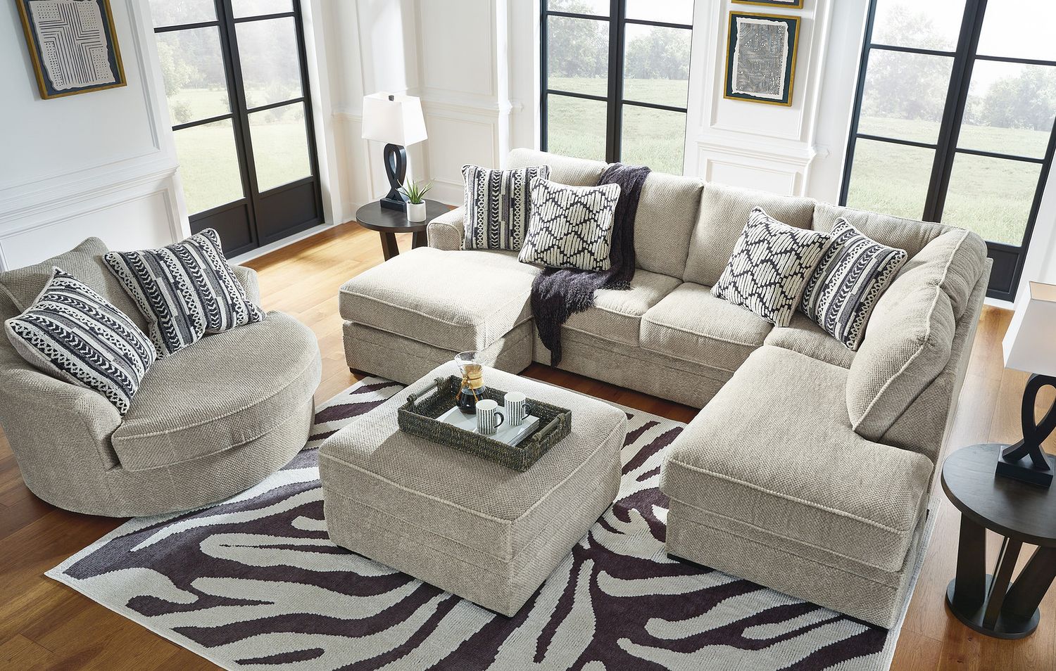 Calnita Ottoman With Storage In Sisal 2050211