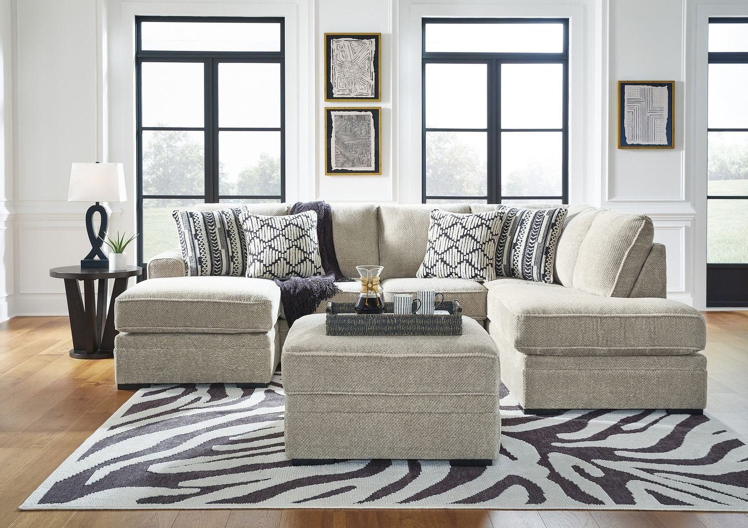Calnita Ottoman With Storage In Sisal 2050211