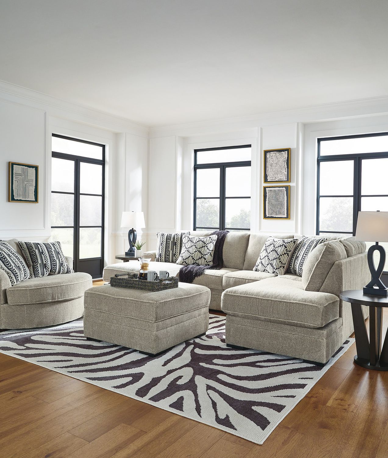 Calnita Ottoman With Storage In Sisal 2050211