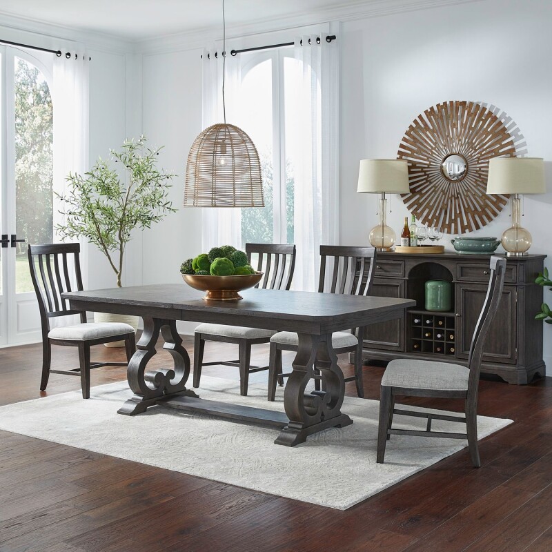 Grant Park 5 Piece Trestle Table Set 207CD5TRS