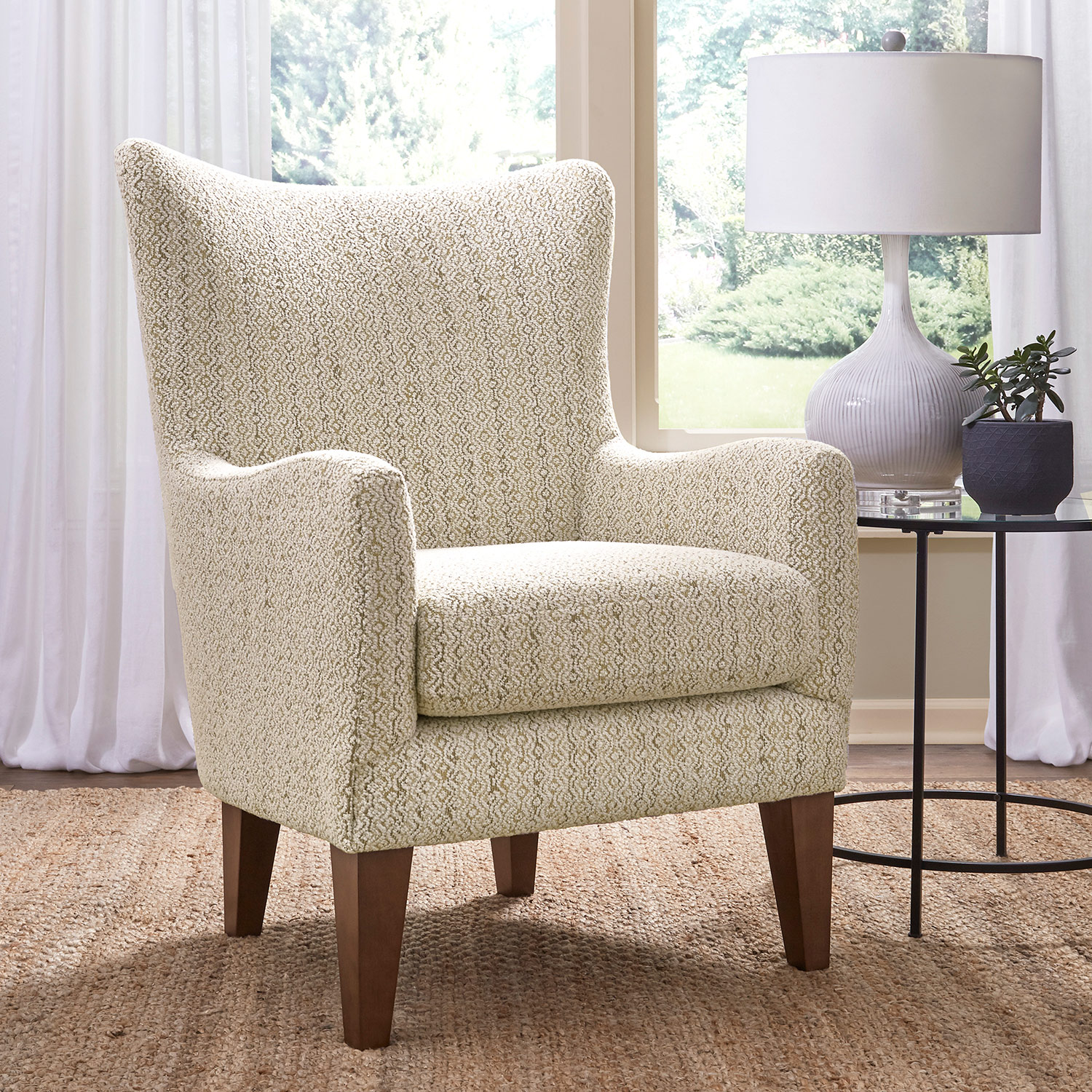 Novae - Transitionally Styled Wing Chair - Dark Walnut - 2080DW 2080DW