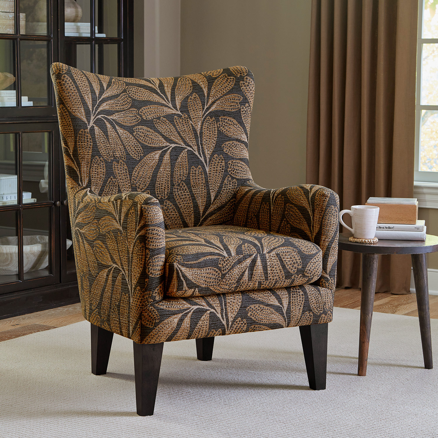Novae - Transitionally Styled Wing Chair - Dark Walnut - 2080DW 2080DW