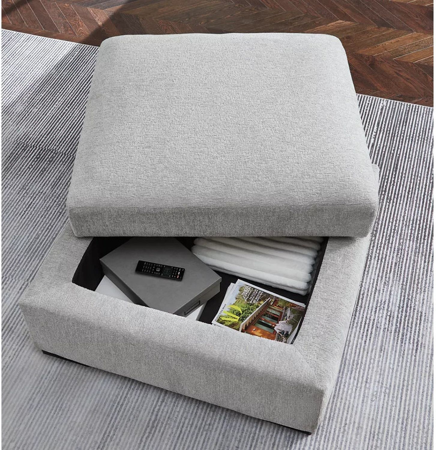 Gabyleigh Ottoman with Storage In Nickel 2090411