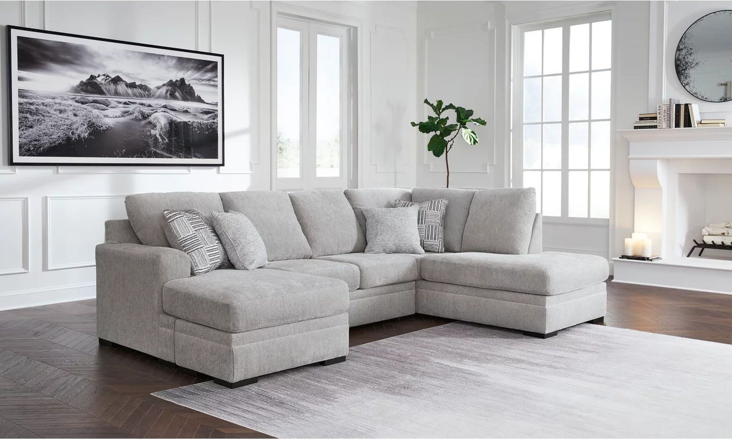 Gabyleigh 2-Piece Sectional With RAF Chaise In Nickel 20904S1